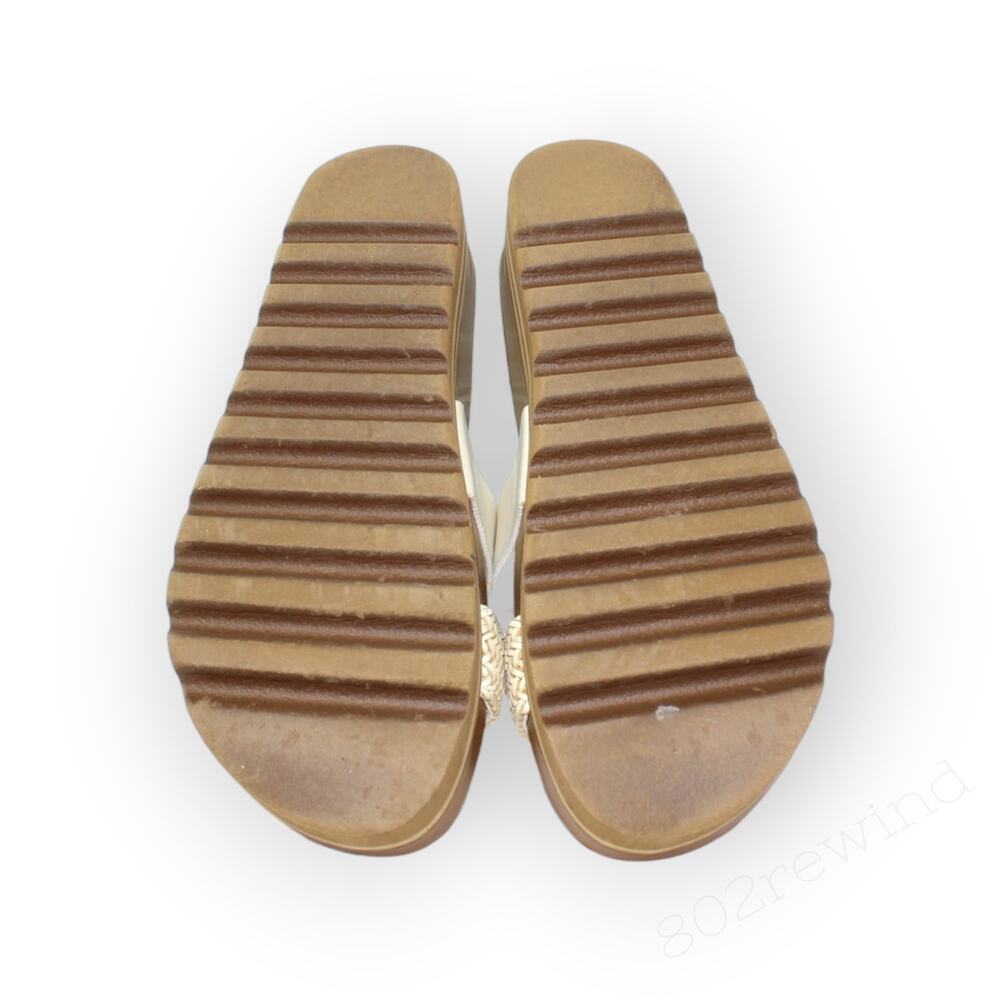 Reef Cushion Vista Hi Women 12 Arch Support Sandals Cream Cork Chunky Lug Vegan - Picture 14 of 15